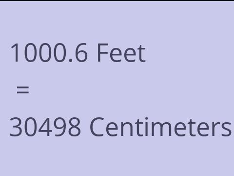 1000.6 FEET TO CM