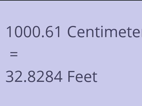 1000.61 CM TO FEET