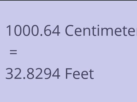 1000.64 CM TO FEET