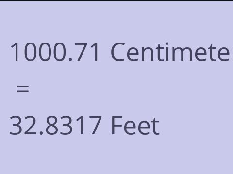 1000.71 CM TO FEET