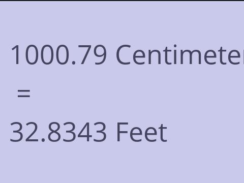 1000.79 CM TO FEET