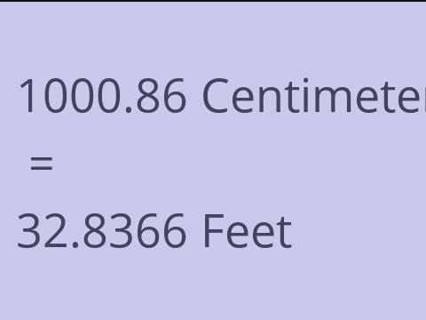 1000.86 CM TO FEET