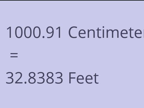 1000.91 CM TO FEET