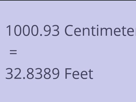 1000.93 CM TO FEET