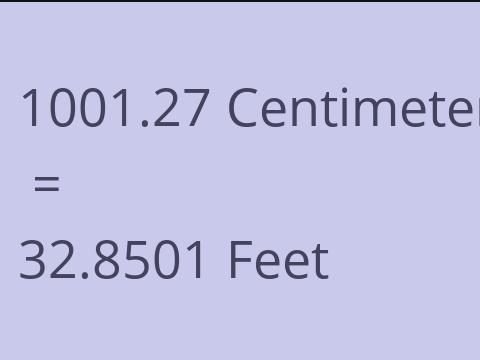 1001.27 CM TO FEET