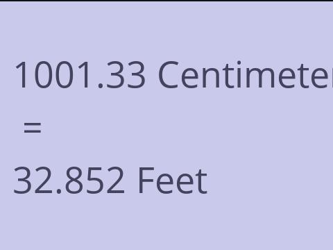 1001.33 CM TO FEET