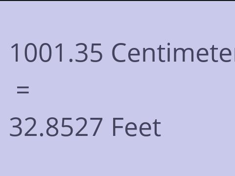 1001.35 CM TO FEET