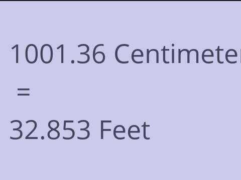 1001.36 CM TO FEET