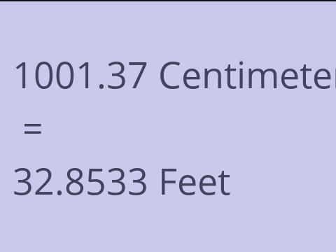 1001.37 CM TO FEET