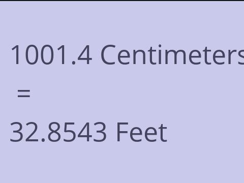 1001.4 CM TO FEET