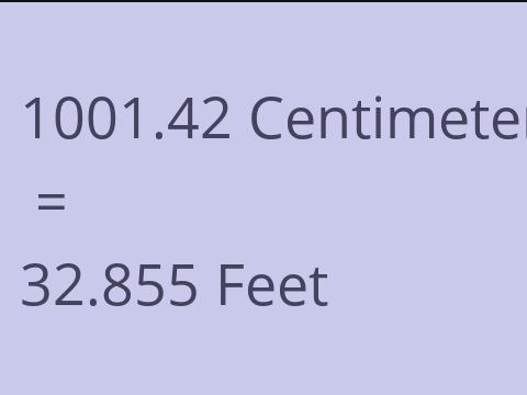 1001.42 CM TO FEET