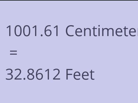 1001.61 CM TO FEET