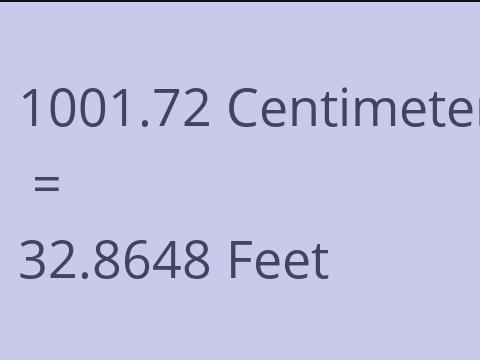 1001.72 CM TO FEET