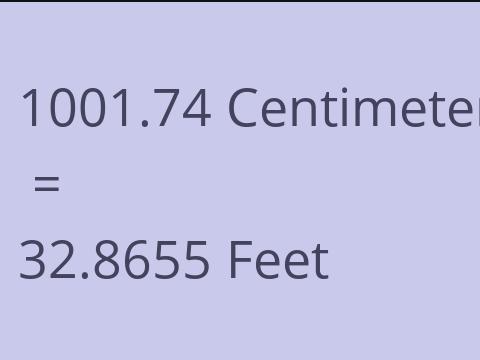 1001.74 CM TO FEET