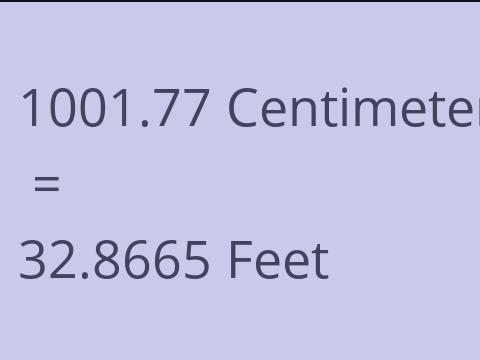 1001.77 CM TO FEET