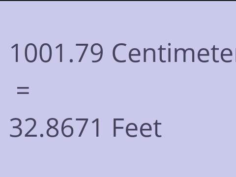 1001.79 CM TO FEET