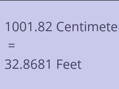 1001.82 CM TO FEET