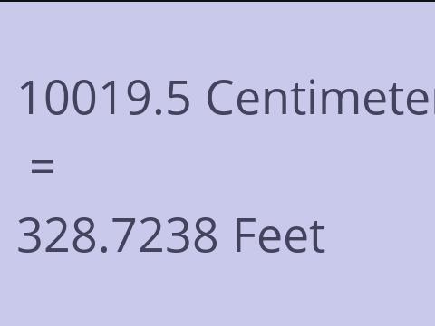 10019.5 CM TO FEET