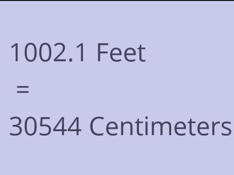 1002.1 FEET TO CM