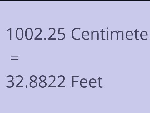 1002.25 CM TO FEET