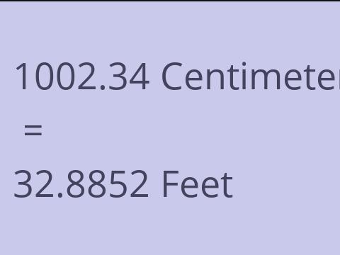 1002.34 CM TO FEET