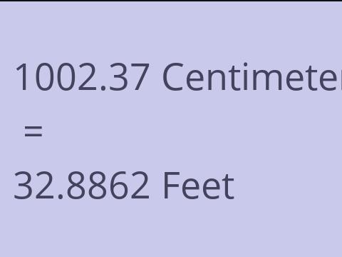 1002.37 CM TO FEET