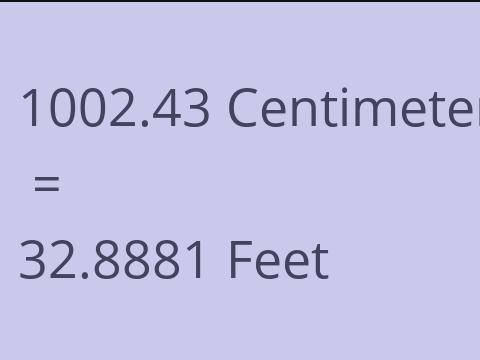 1002.43 CM TO FEET