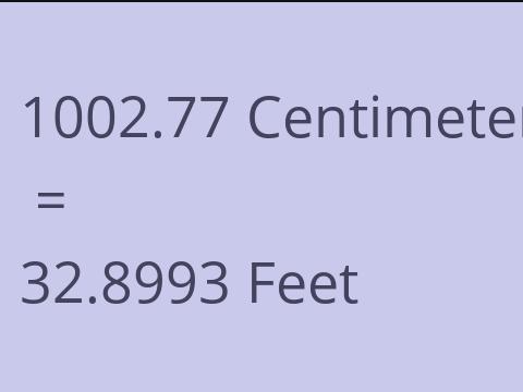 1002.77 CM TO FEET