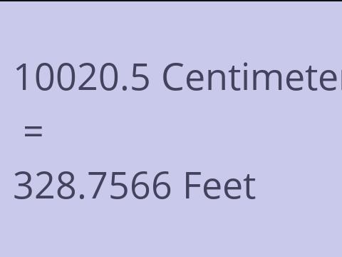 10020.5 CM TO FEET