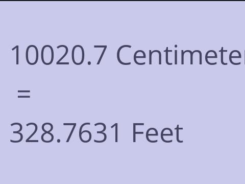 10020.7 CM TO FEET