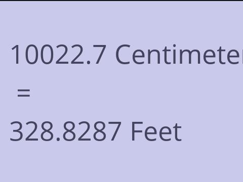 10022.7 CM TO FEET