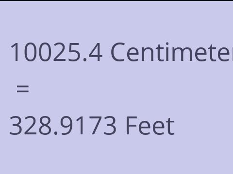 10025.4 CM TO FEET