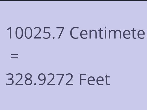 10025.7 CM TO FEET