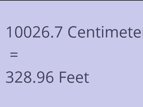 10026.7 CM TO FEET