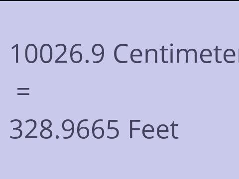10026.9 CM TO FEET