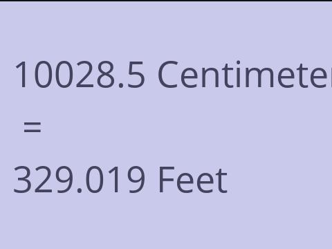 10028.5 CM TO FEET