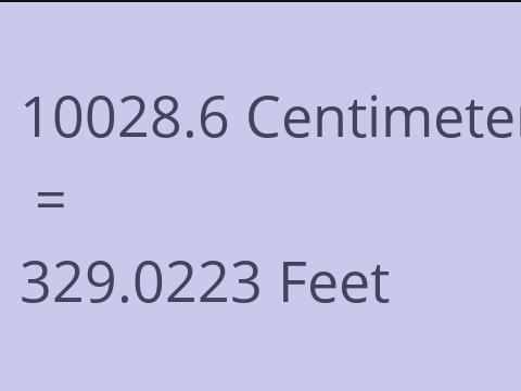10028.6 CM TO FEET
