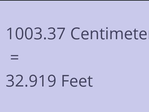 1003.37 CM TO FEET