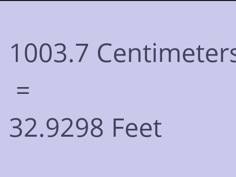 1003.7 CM TO FEET