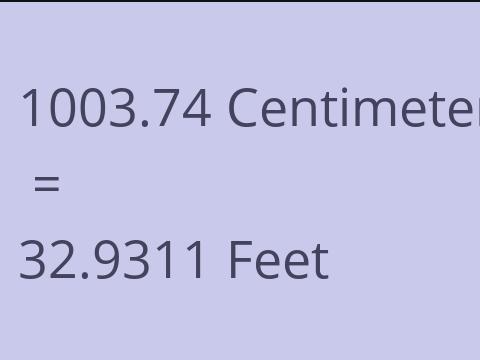 1003.74 CM TO FEET