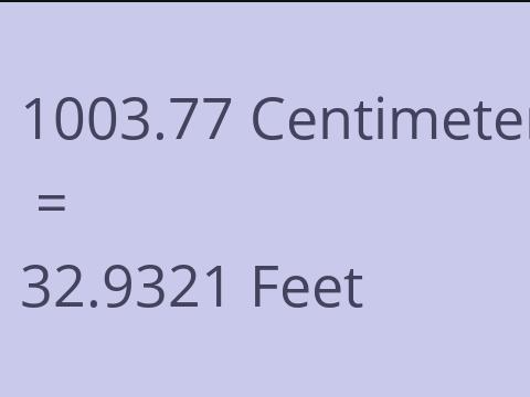 1003.77 CM TO FEET