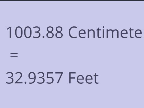 1003.88 CM TO FEET