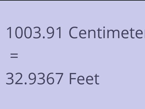 1003.91 CM TO FEET