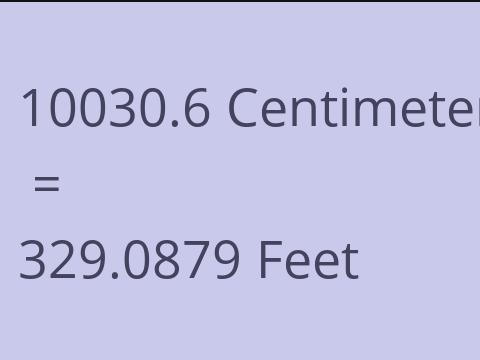 10030.6 CM TO FEET