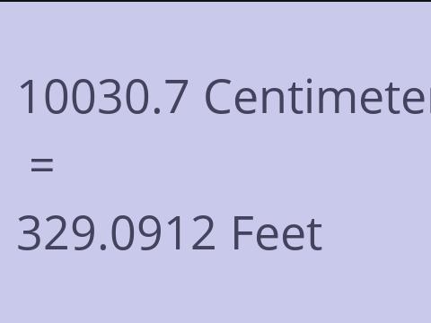 10030.7 CM TO FEET