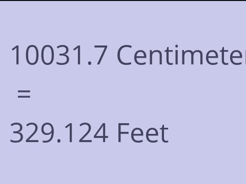 10031.7 CM TO FEET