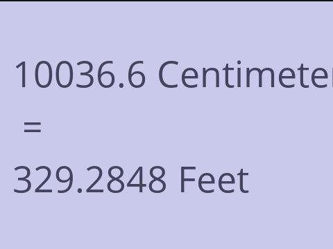 10036.6 CM TO FEET