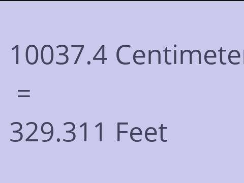 10037.4 CM TO FEET
