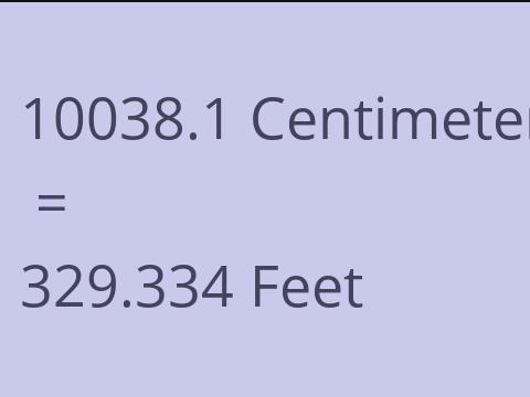 10038.1 CM TO FEET