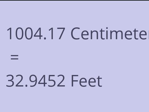 1004.17 CM TO FEET